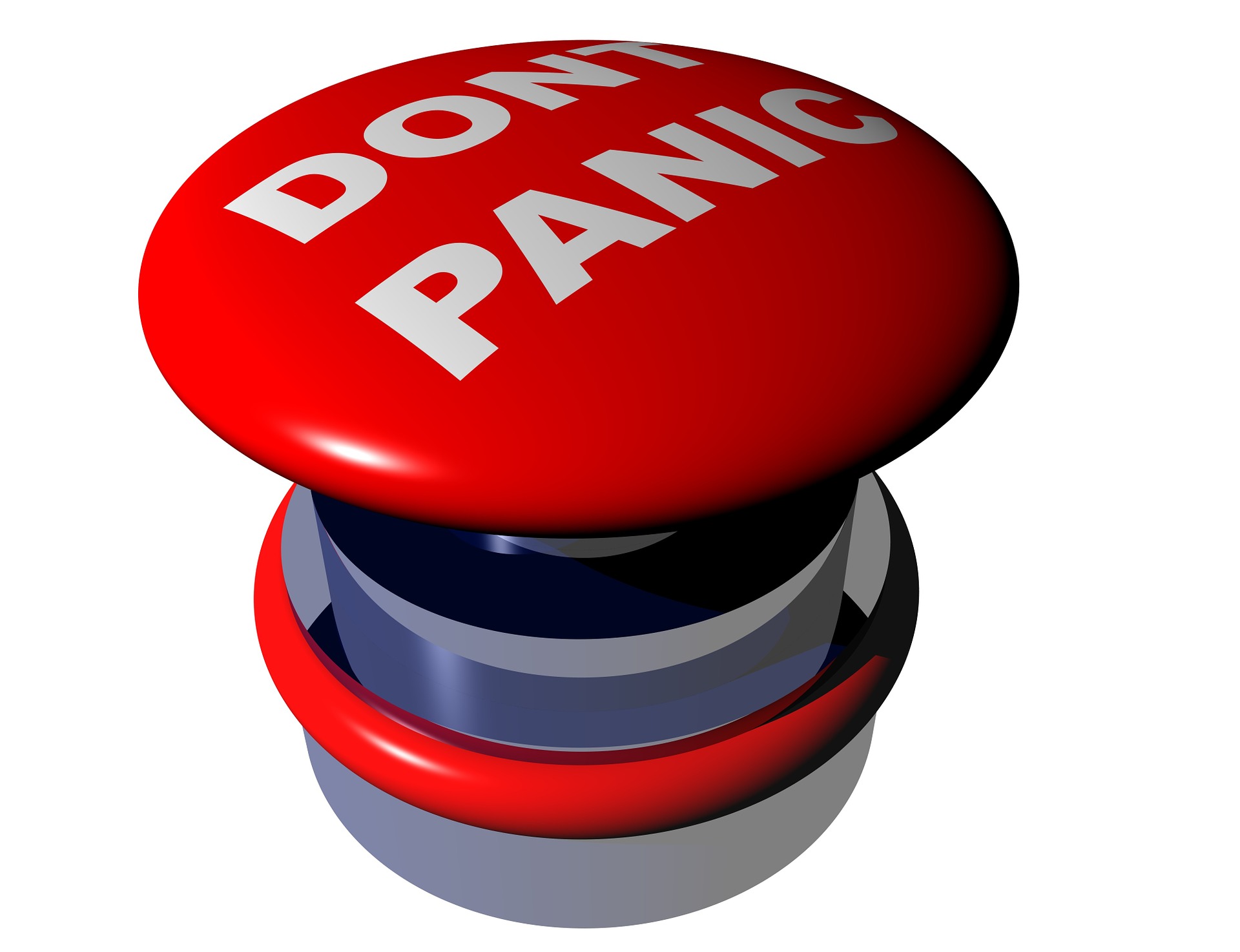 Button that says don't panic